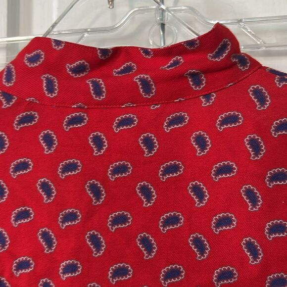Vintage Celeste Red and Purple Paisley Shirt - Size M (see measurements) - Picture 5 of 6